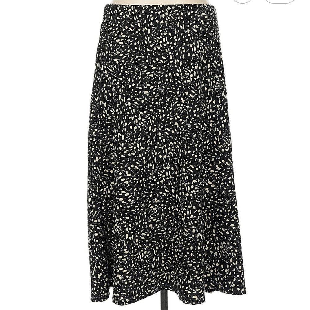 Rachel Zoe Black and White Print Midi Skirt - Size 10